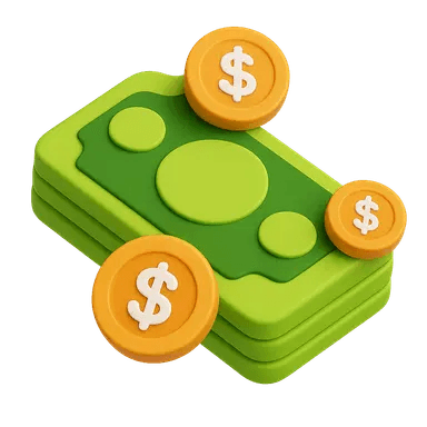 Ícone de moedas douradas representando pagamento da página romântica